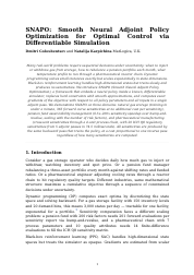 SNAPO: Smooth Neural Adjoint Policy Optimization for Optimal Control via Differentiable Simulation thumbnail
